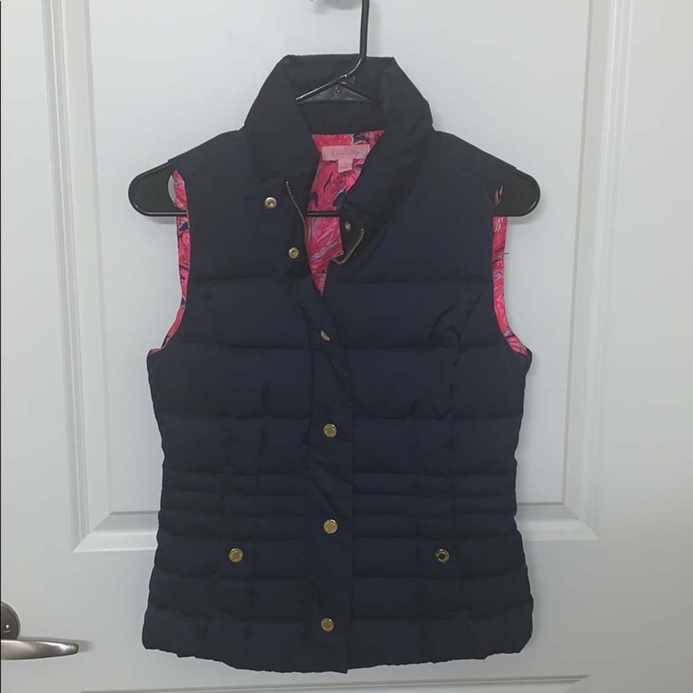 Lily Pulitzer Navy Blue Quilted Vest